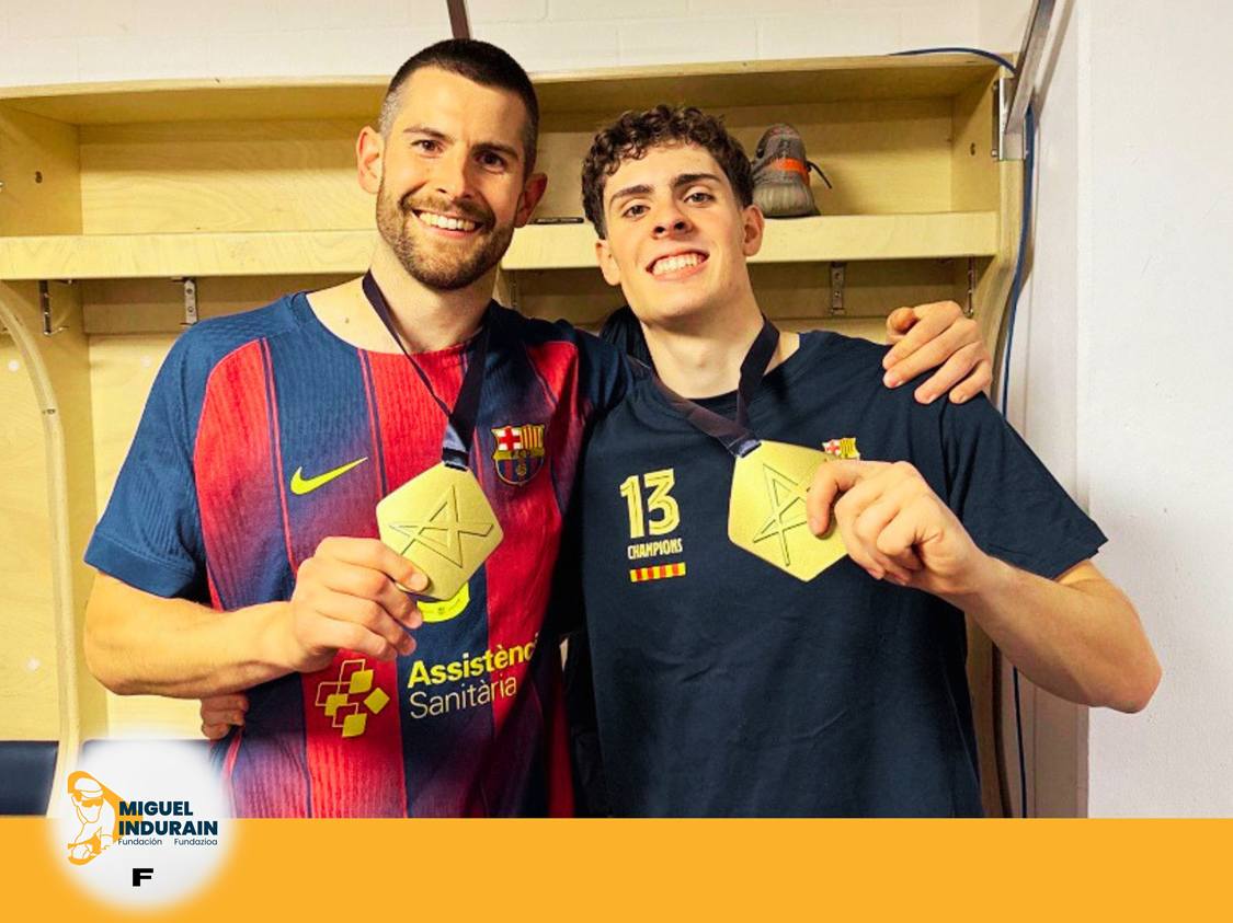 Los navarros Antonio Bazán y Adrián Sola conquistan la Liga de Campeones con el FC Barcelona